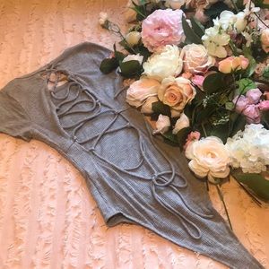 Abercrombie & Fitch grey lace back bodysuit